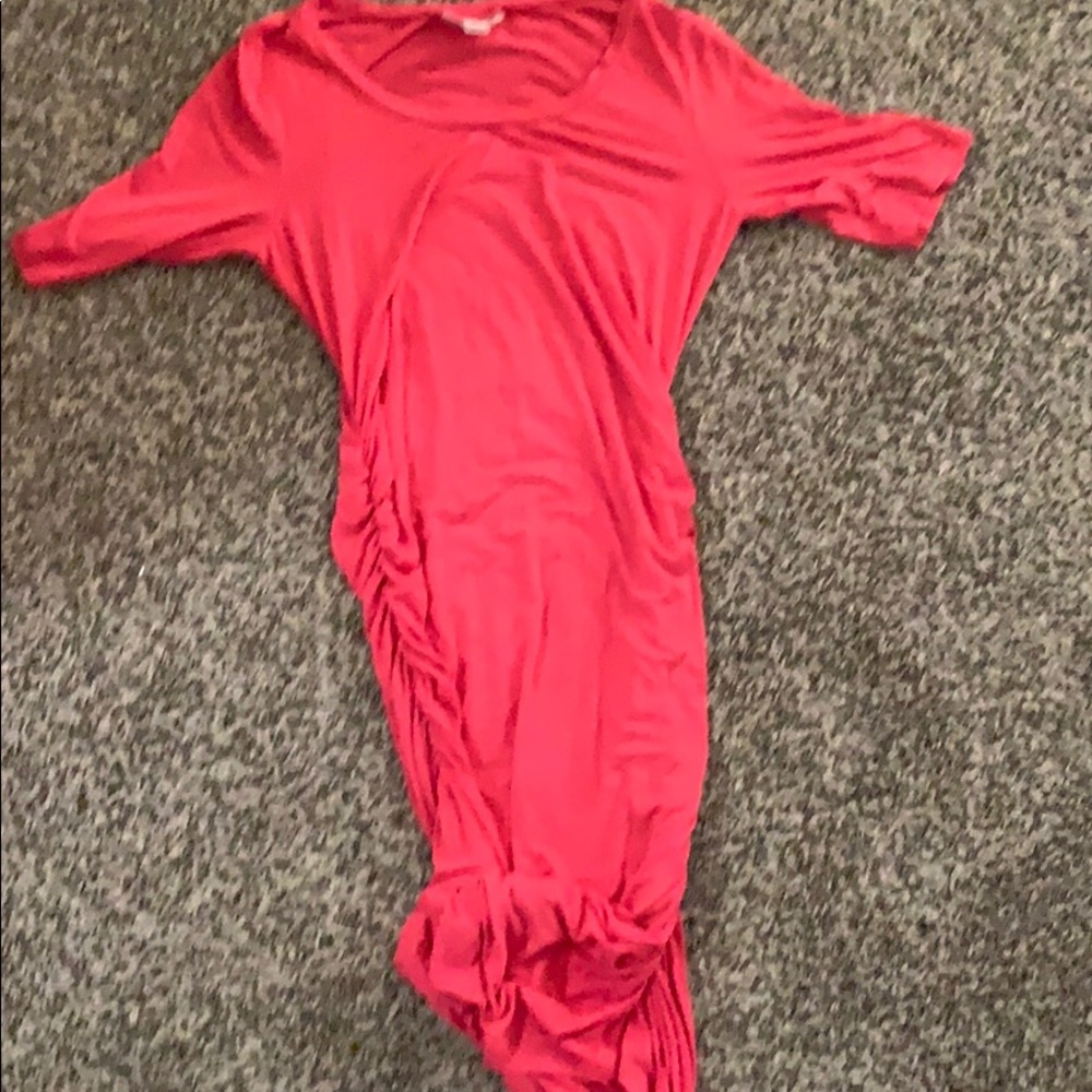 Motherhood pink fitted maternity dress